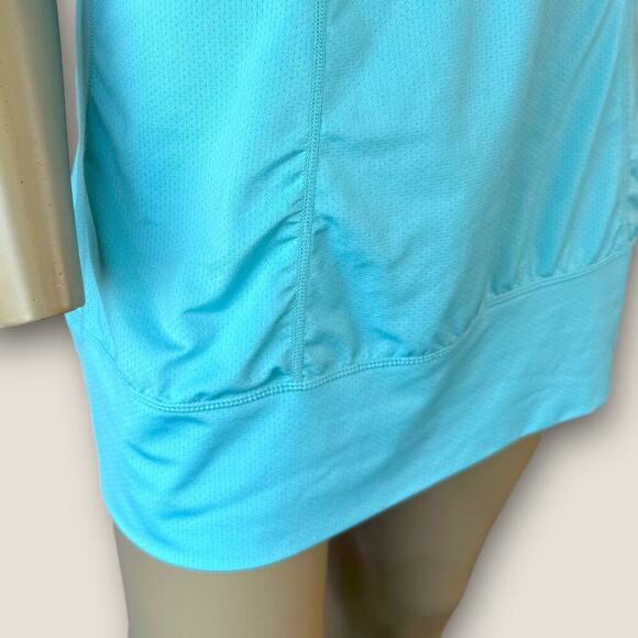 Zella Athletic Racerback Ruched Back Tank Top Gym Activewear Size L Long Blue - Picture 8 of 16